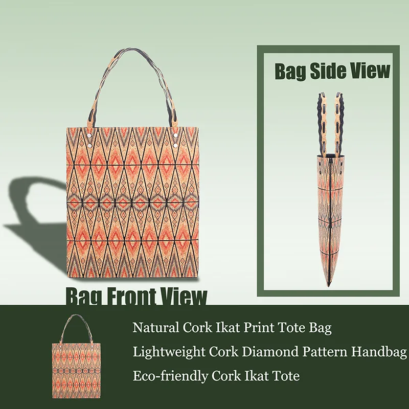 Geometric Lattice Eco-Friendly Cork Bag