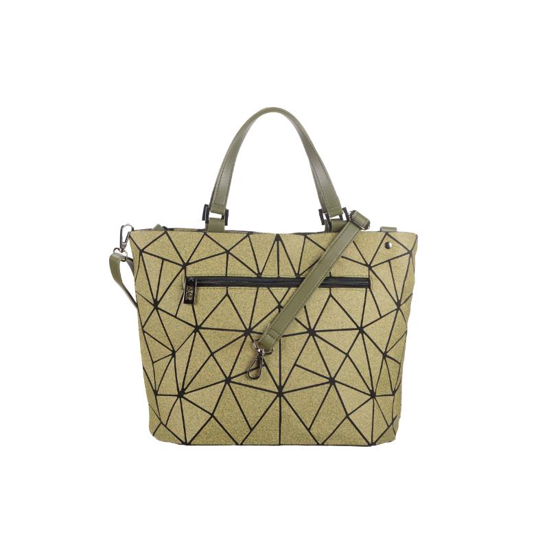 Tas Tote Herringbone Warna Solid Kayu Lembut